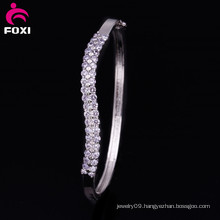 Rhodium Plated Synthetic Shining White CZ Diamond Jewellery Bracelets